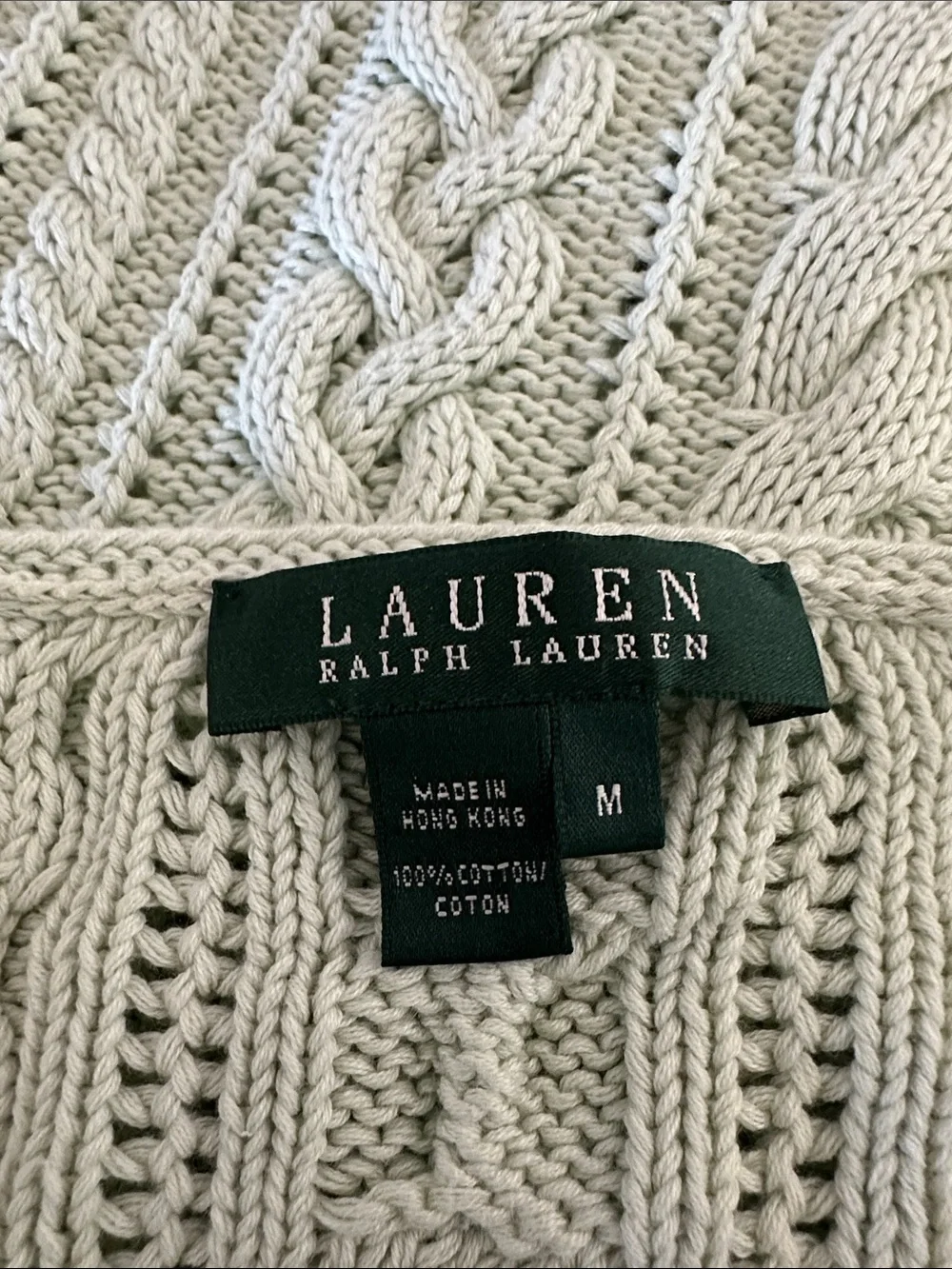 Ralph Lauren mint cotton Cable-Knit Crewneck tunic Sweater - Picture 2 of 7